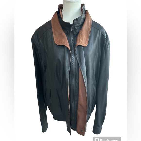 Johnston & Murphy Lightweight Lamb Double Collar Jacket Coat - Picture 2 of 11